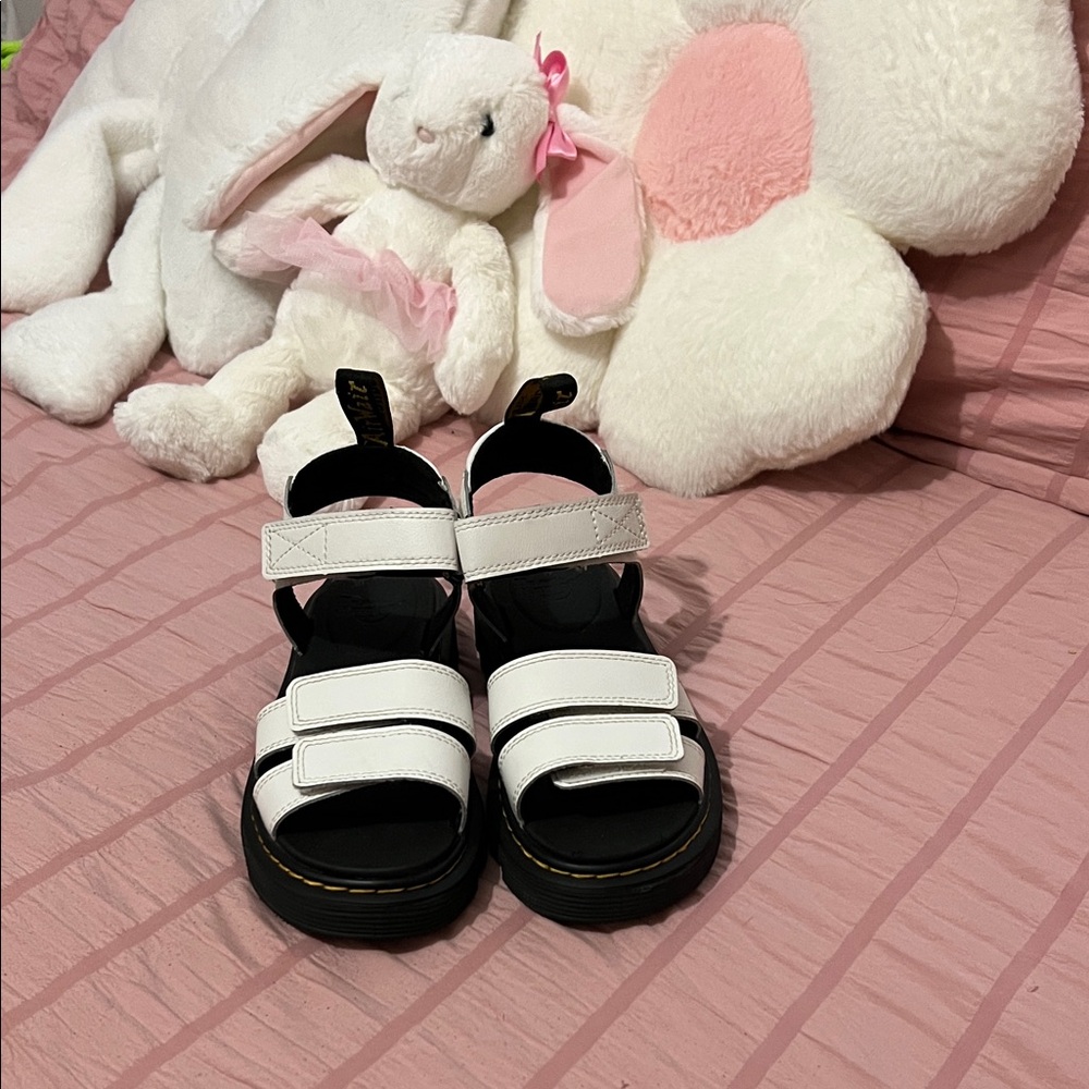 Dr. Martens Kids' White and Black Sandals
